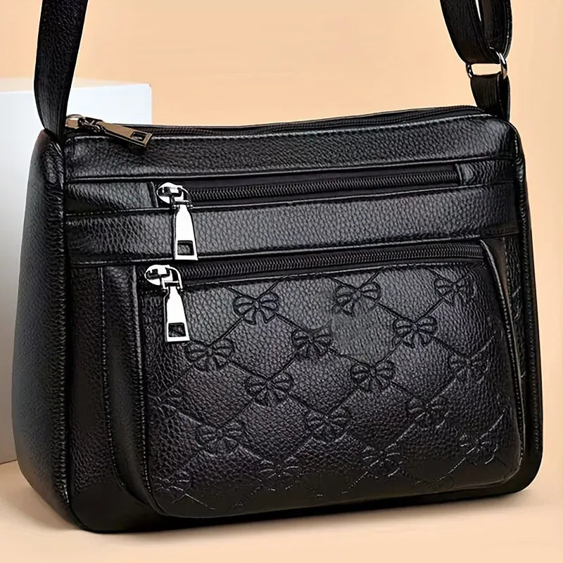 Celvera Tas Dames - Crossbody met Strik Reliëf en Meerdere Vakken | Casual