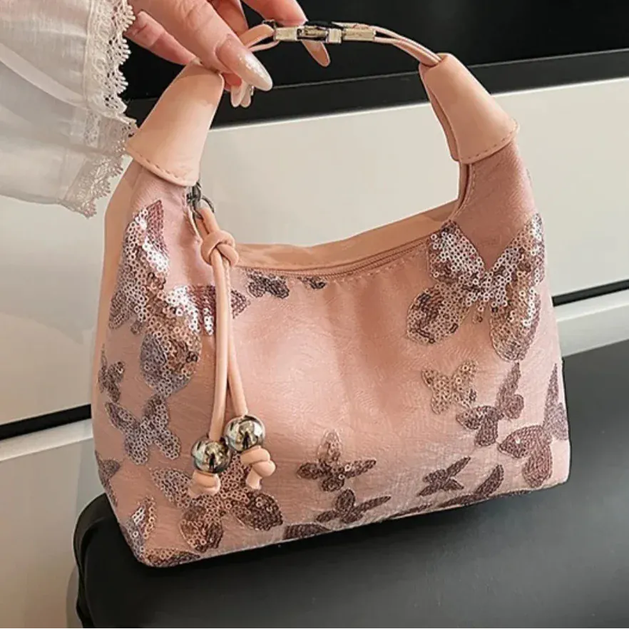 Celvera Tas Dames - Glinsterende Handtas met Vlinder Pailletten | Feestelijk