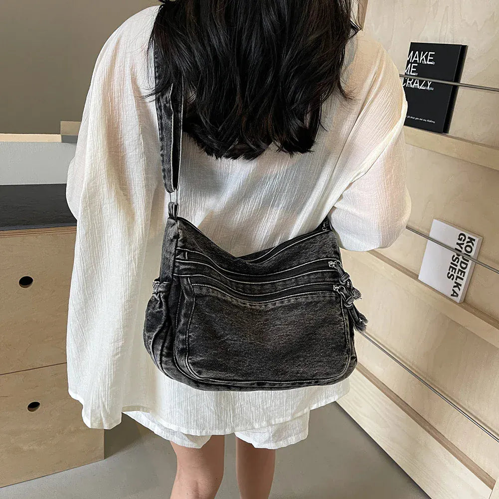 Celvera Tas Dames - Oversized Crossbody met Dubbele Rits | Casual