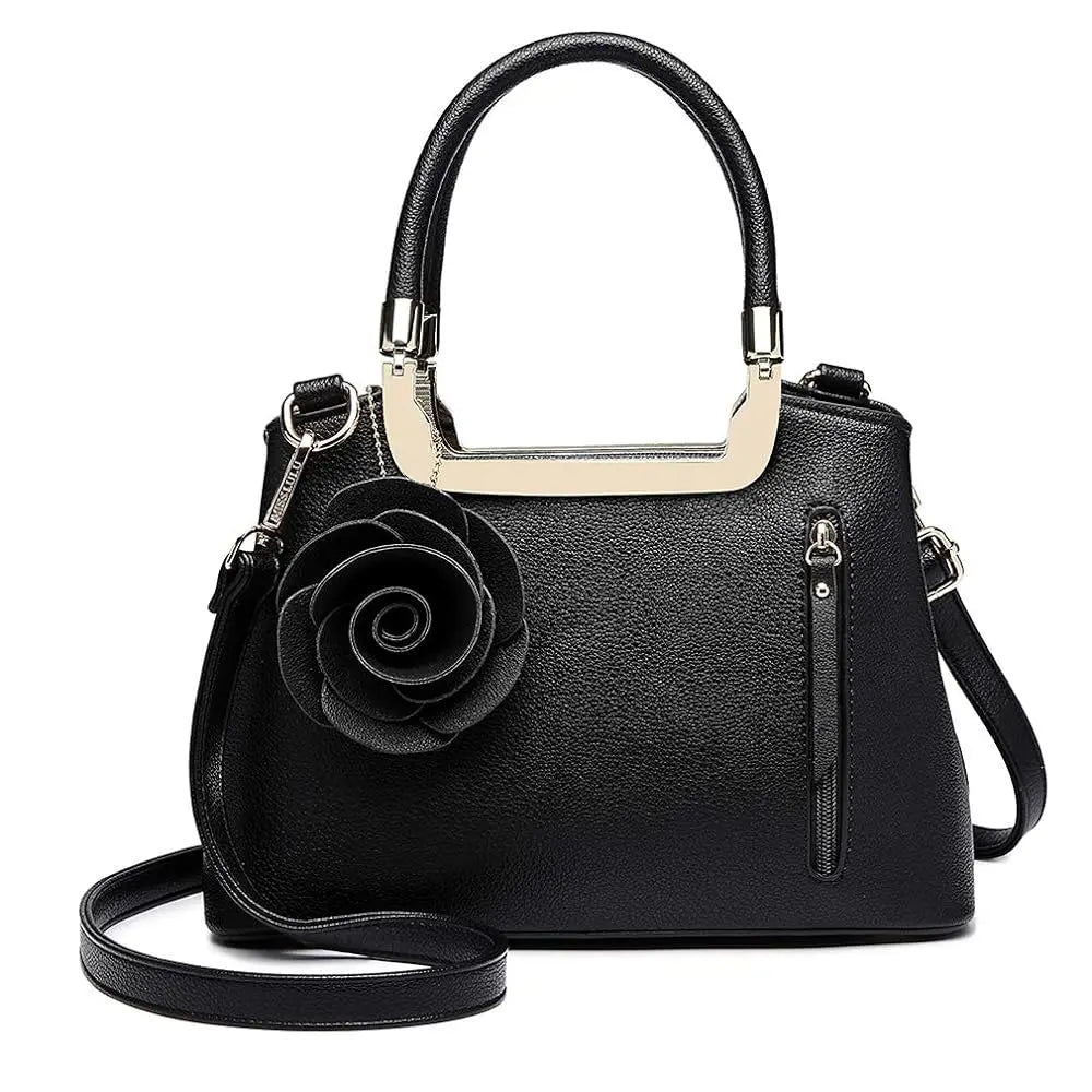 Celvera Handtas Dames - Elegante Tas met Roos Detail en Gouden Frame | Chique