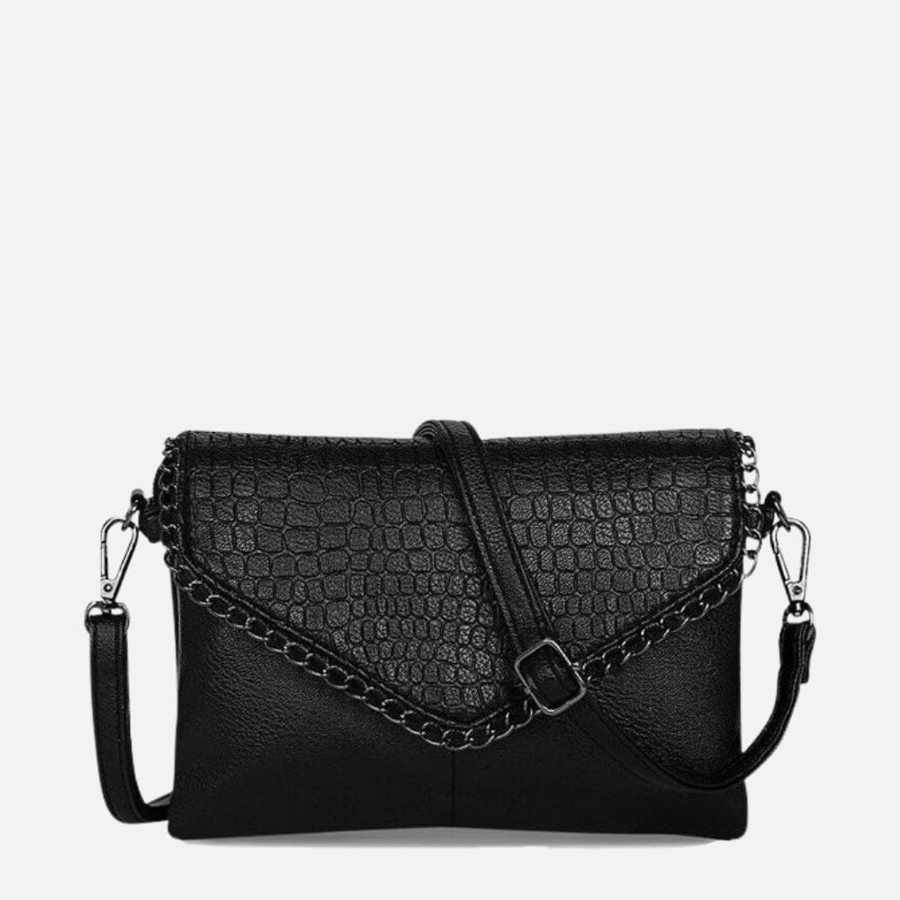 Celvera Zwarte Crossbodytas met Kettingdetail – Stijlvol & Veelzijdig