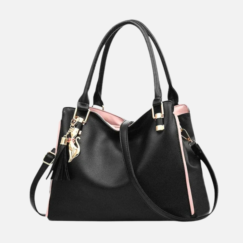 Navy Handtas met Gouden Accenten