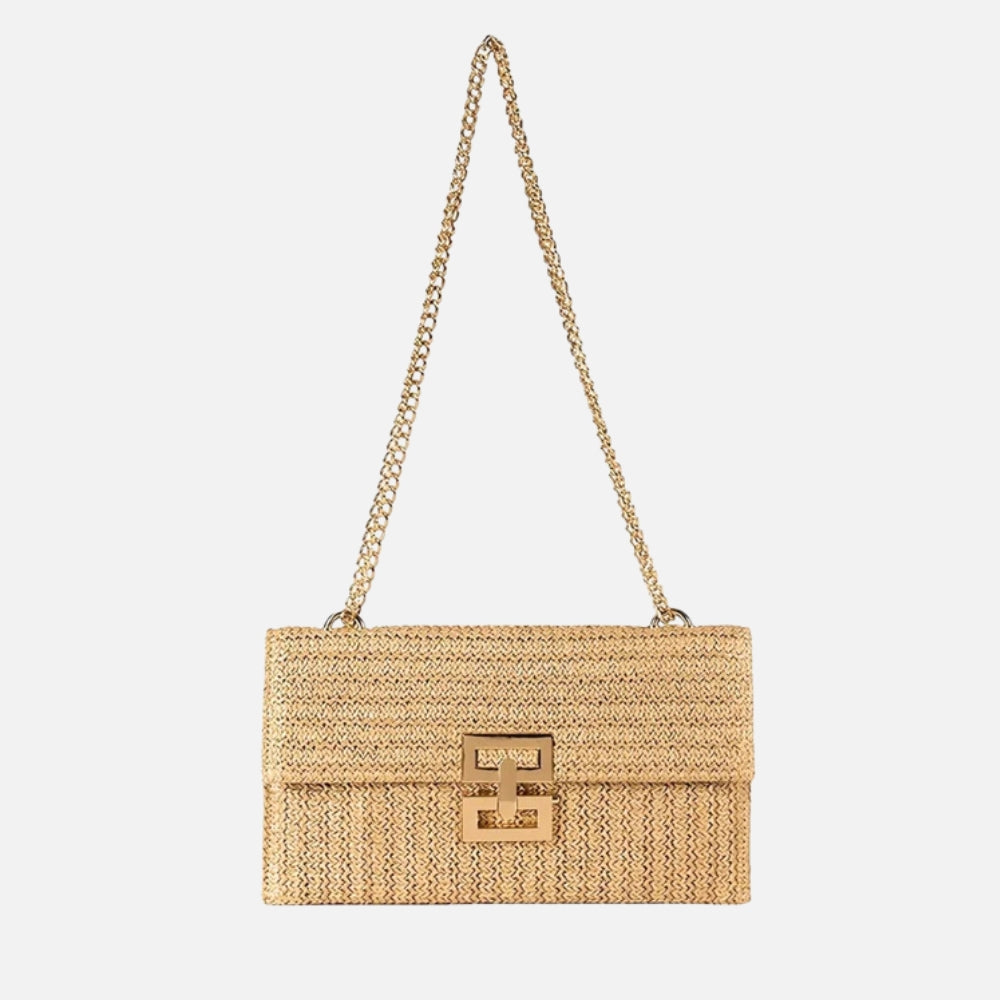 Geweven Schoudertas met Ketting en Draaiklem