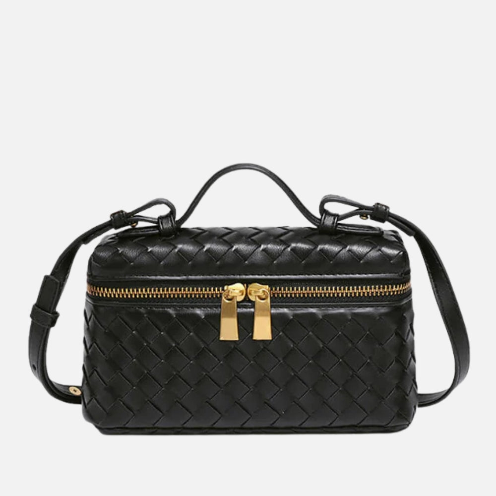 Luxe Gevlochten Handtas – Compacte Dames Tas voor Avond en Dag