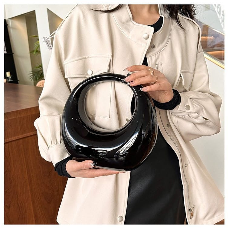 Celvera Tas Dames - Sculpturele Mini Clutch met Ronde Handgreep | Statement