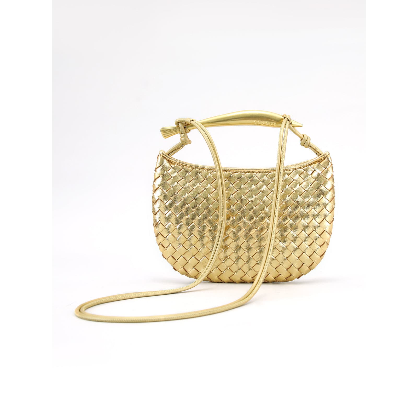Celvera Tas Dames - Gevlochten Hobo Model met Glanzend Handvat | Elegant