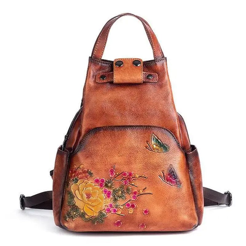 Celvera Rugzak Dames - Vintage Bloemen en Vlinder Print met Topgreep | Casual