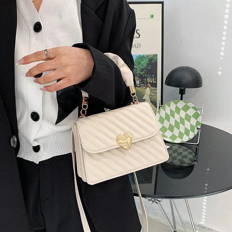 Celvera Tas Dames - Compacte Flap Bag met Hartslot en Gerimpelde Greep | Chique