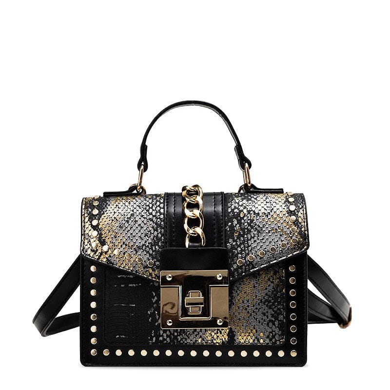 Celvera Designer Crossbody Handtas Dames – Snakeprint met Kettingsluiting