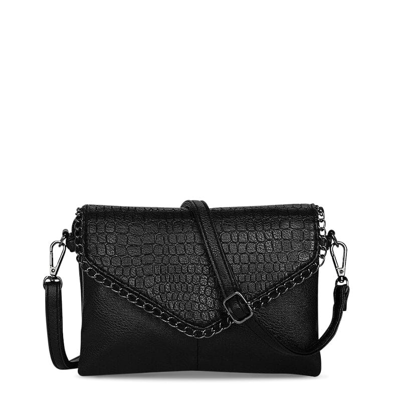 Celvera Zwarte Crossbodytas met Kettingdetail – Stijlvol & Veelzijdig