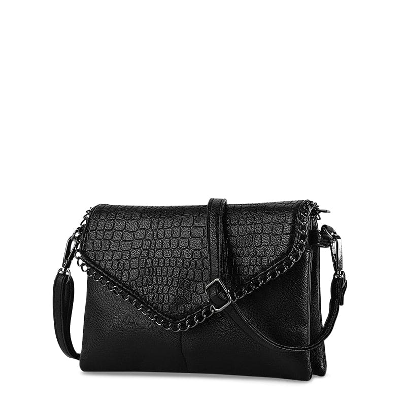 Celvera Zwarte Crossbodytas met Kettingdetail – Stijlvol & Veelzijdig