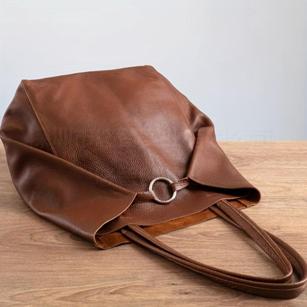 Celvera Tas Dames - Oversized Zachte Shopper met Ringdetail en Dubbele Riem | Casual