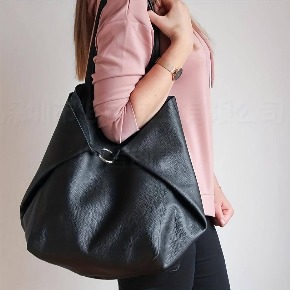 Celvera Tas Dames - Oversized Zachte Shopper met Ringdetail en Dubbele Riem | Casual