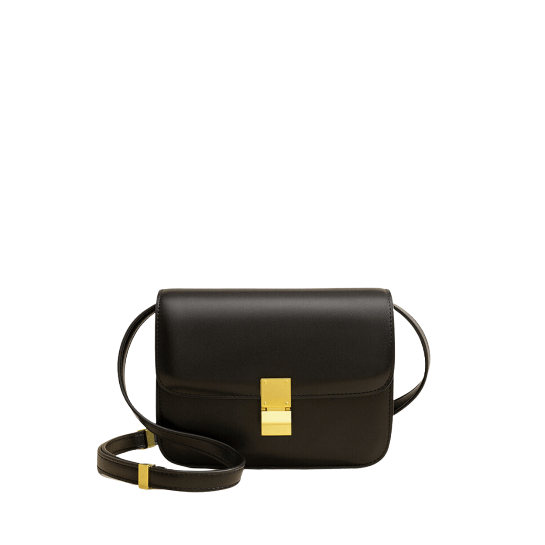 Celvera Tas Dames - Compacte Crossbody met Klepje en Goudkleurig Slot | Chique