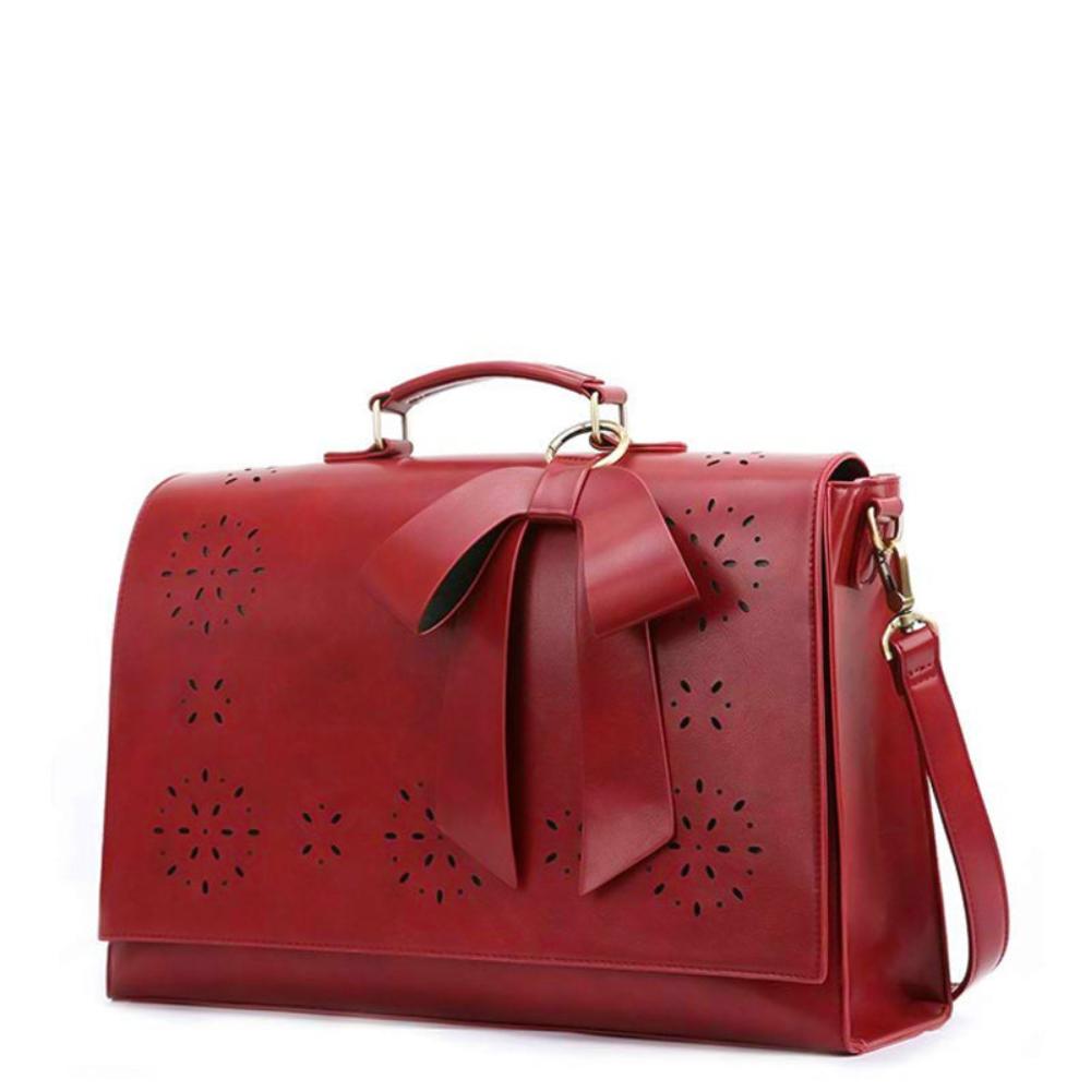 Celvera Tas Dames - Gestructureerde Flap Bag met Strik en Lasercut Detail | Chique