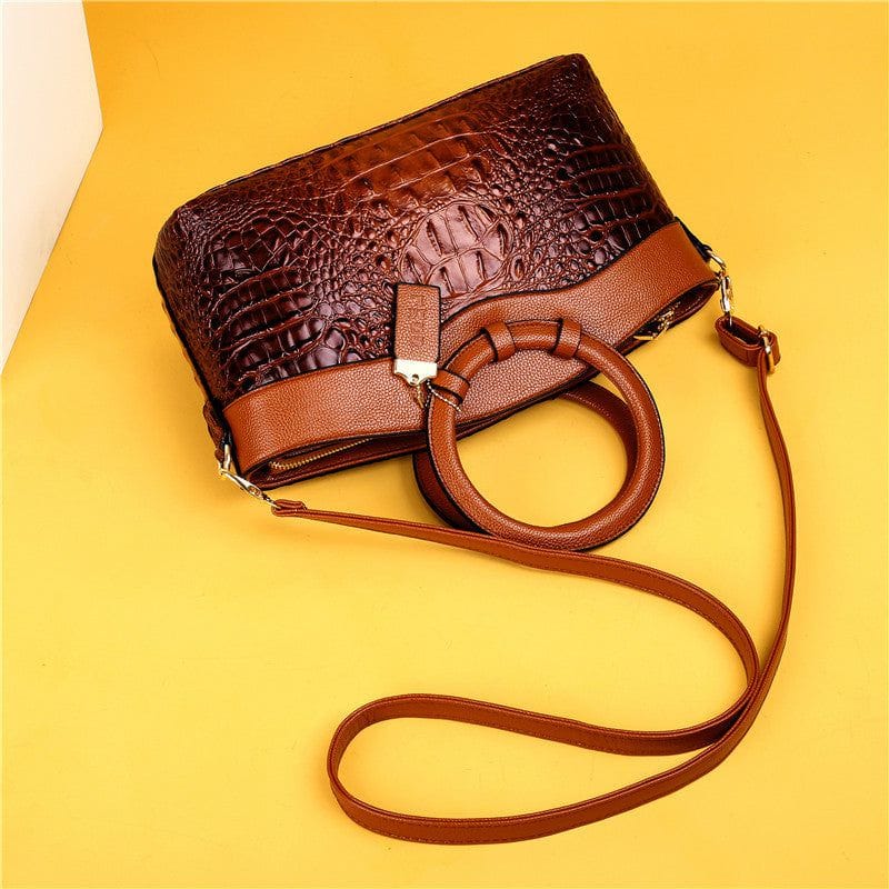 Celvera Tas Dames - Gestructureerde Handtas met Ronde Handvatten en Reliefpatroon | Chic