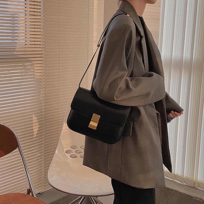 Celvera Tas Dames - Compacte Crossbody met Klepje en Goudkleurig Slot | Chique
