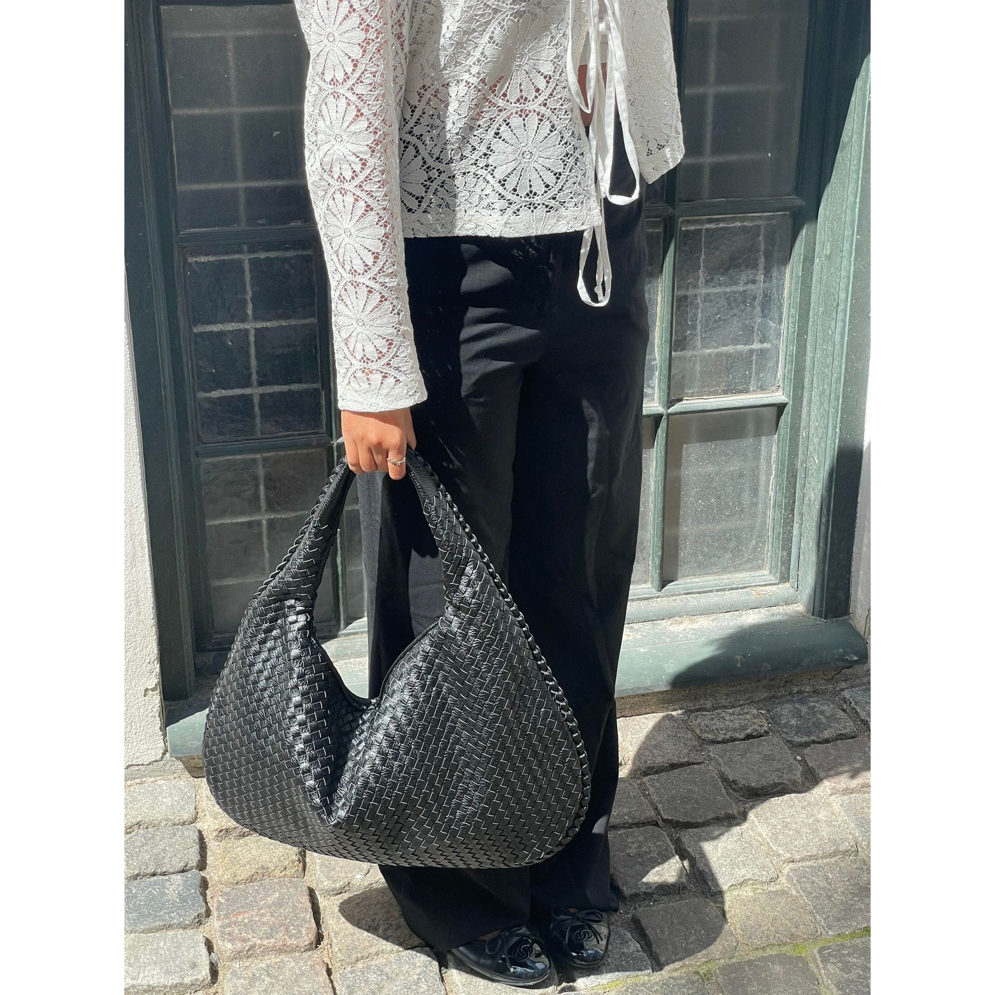 Celvera Tas Dames - Grote Gevlochten Hobo met Gevlochten Handvat en Rits | Chic