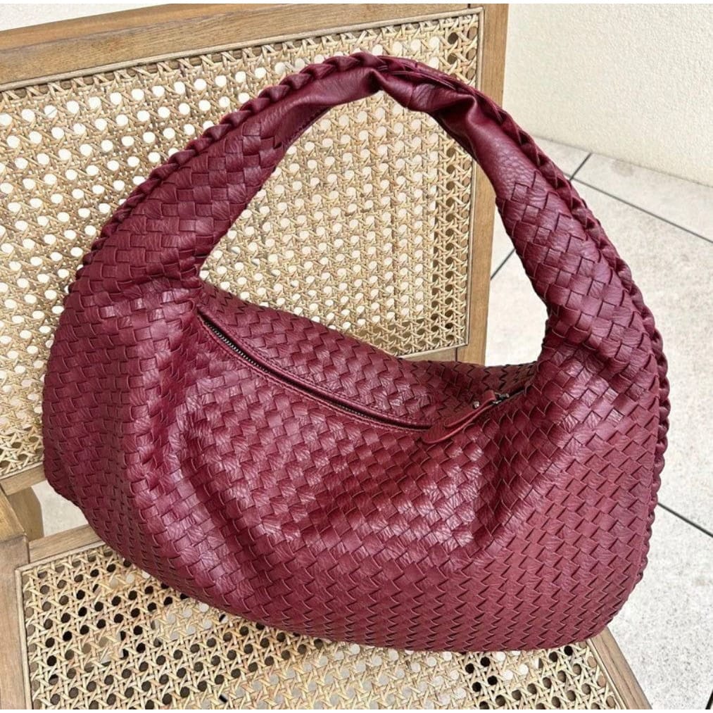 Celvera Tas Dames - Grote Gevlochten Hobo met Gevlochten Handvat en Rits | Chic