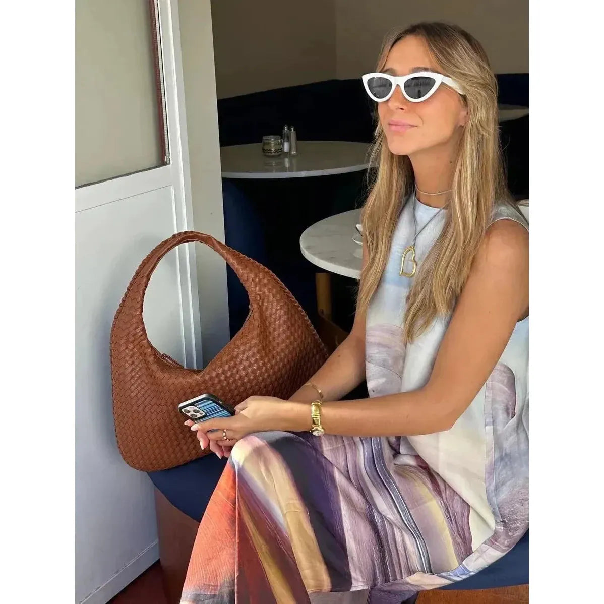 Celvera Tas Dames - Grote Gevlochten Hobo met Gevlochten Handvat en Rits | Chic