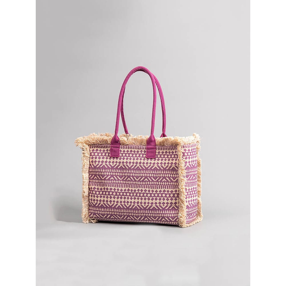 Celvera Tas Dames - Grote Shopper met Franje en Kleurrijk Bohemien Print | Zomer