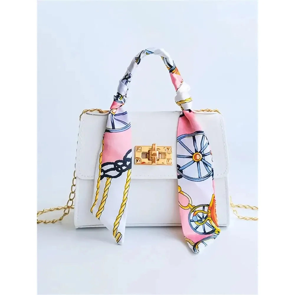 Celvera Tas Dames - Compacte Flap Tas met Sjaal en Gouden Ketting | Chique