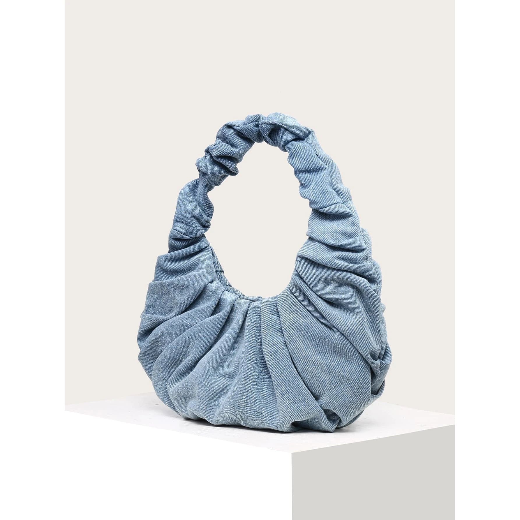 Celvera Tas Dames - Gerimpelde Mini Hobo met Ruches Handvat | Casual Chique