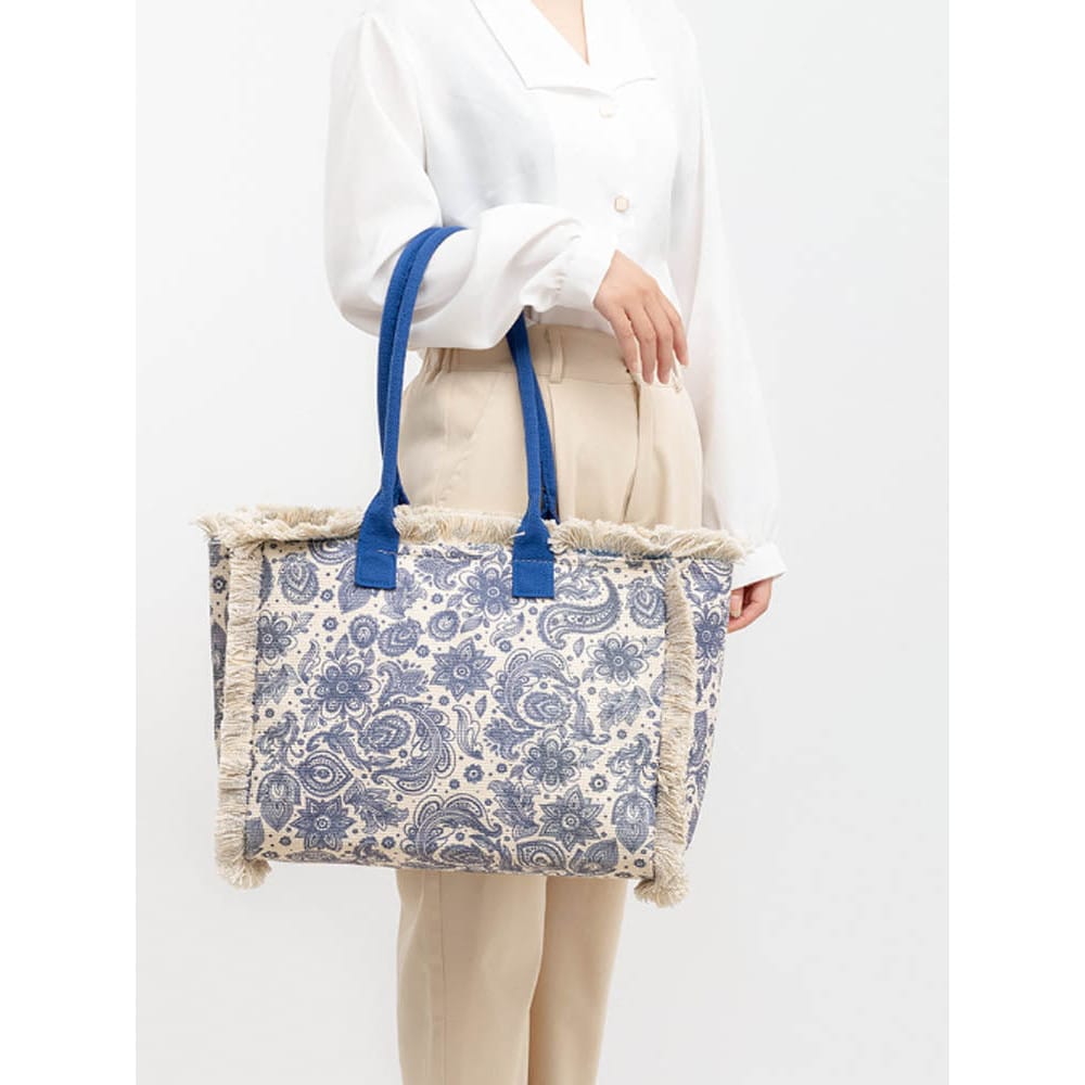 Celvera Tas Dames - Grote Shopper met Franje en Kleurrijk Bohemien Print | Zomer