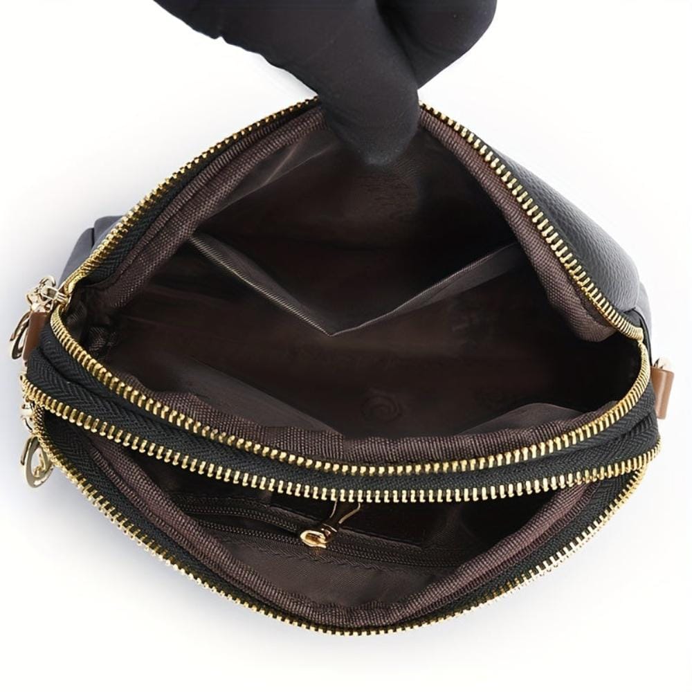 Celvera Tas Dames - Kleine Crossbody met Dubbele Rits en Schouderriem | Chique