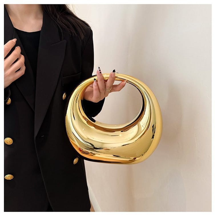 Celvera Tas Dames - Sculpturele Mini Clutch met Ronde Handgreep | Statement
