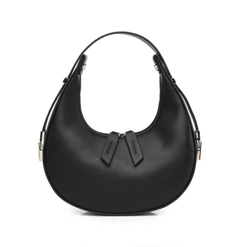 Celvera Tas Dames - Compact Crescent Model met Zilverkleurig Beslag en Rits | Chique