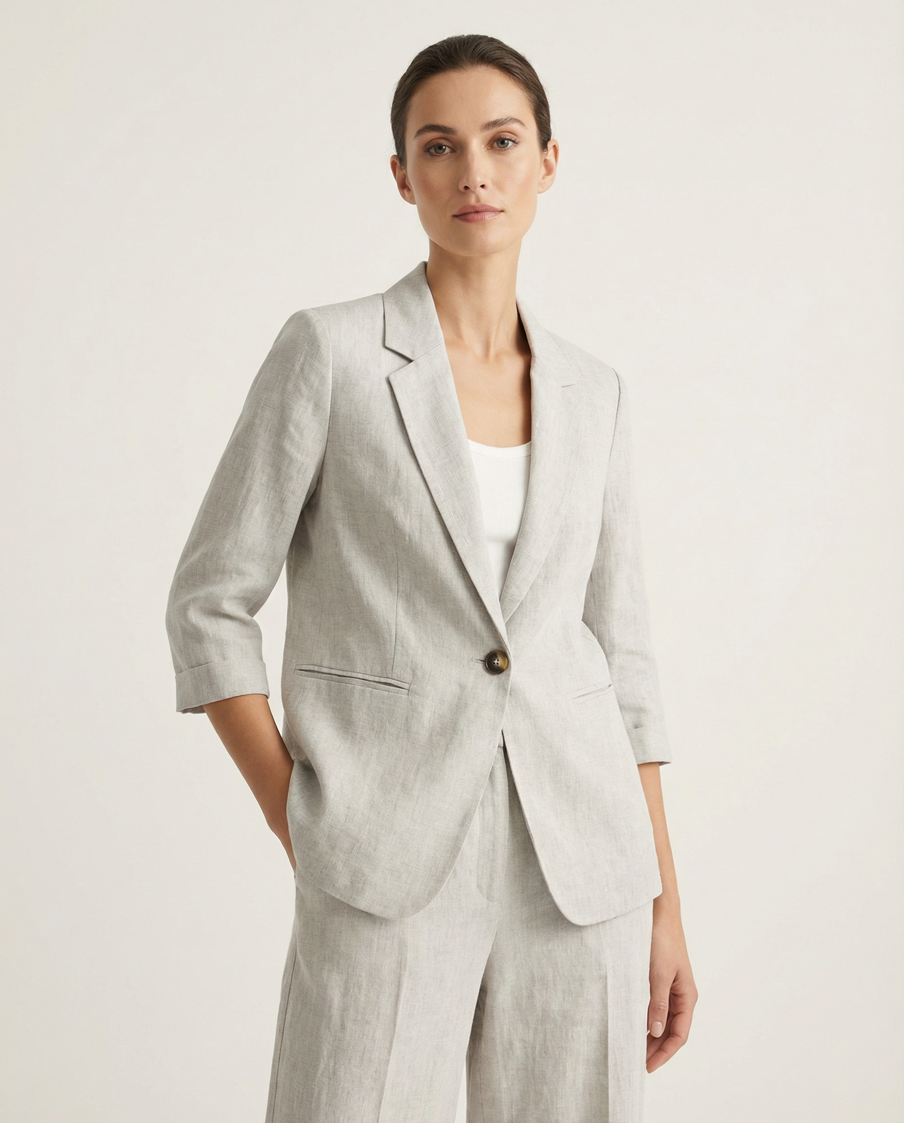 Women's Blazer – Lightweight Cotton Linen Design for Casual and Elegant Outings
