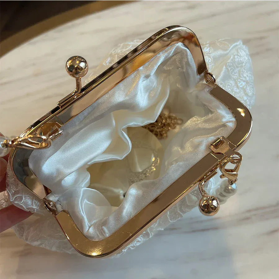 Celvera Tas Dames - Avondtasje met Parelketting en Kliksluiting | Chique