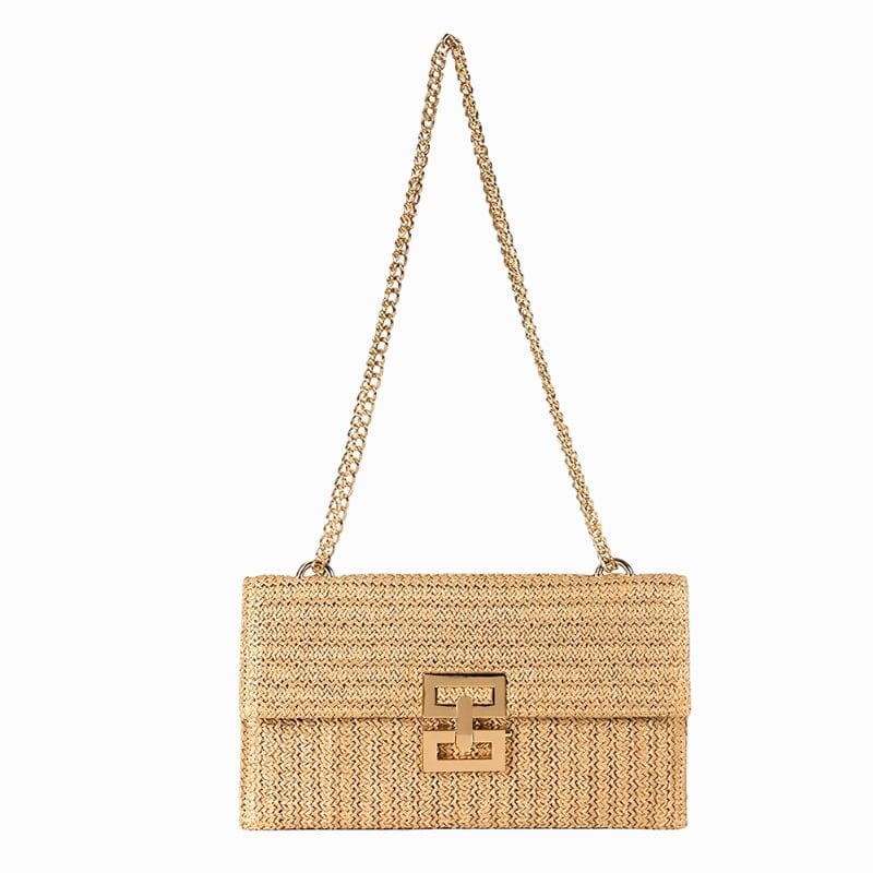 Celvera Geweven Schoudertas met Ketting en Draaiklem