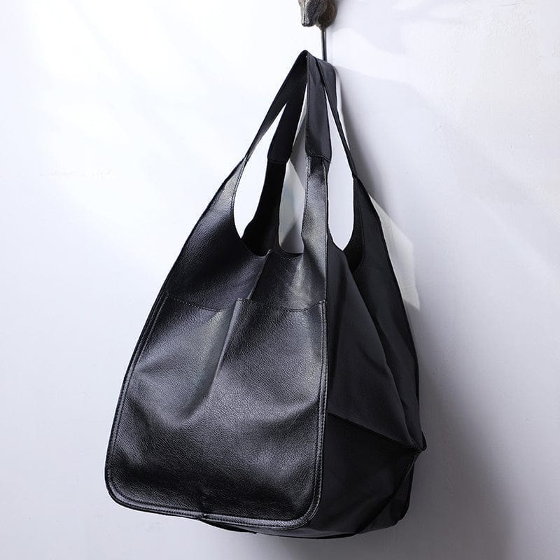 Celvera Oversized schoudertas in vintage leer met ruime draagcapaciteit