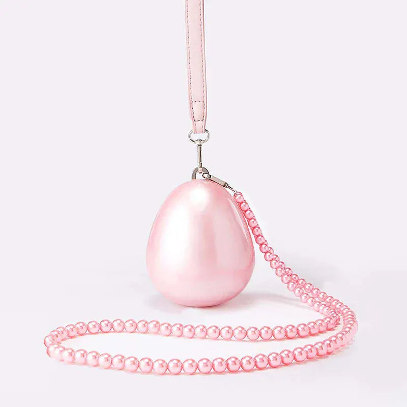 Celvera Tas Dames - Parelmoer Minitas met Parelketting en Kwastje | Chique
