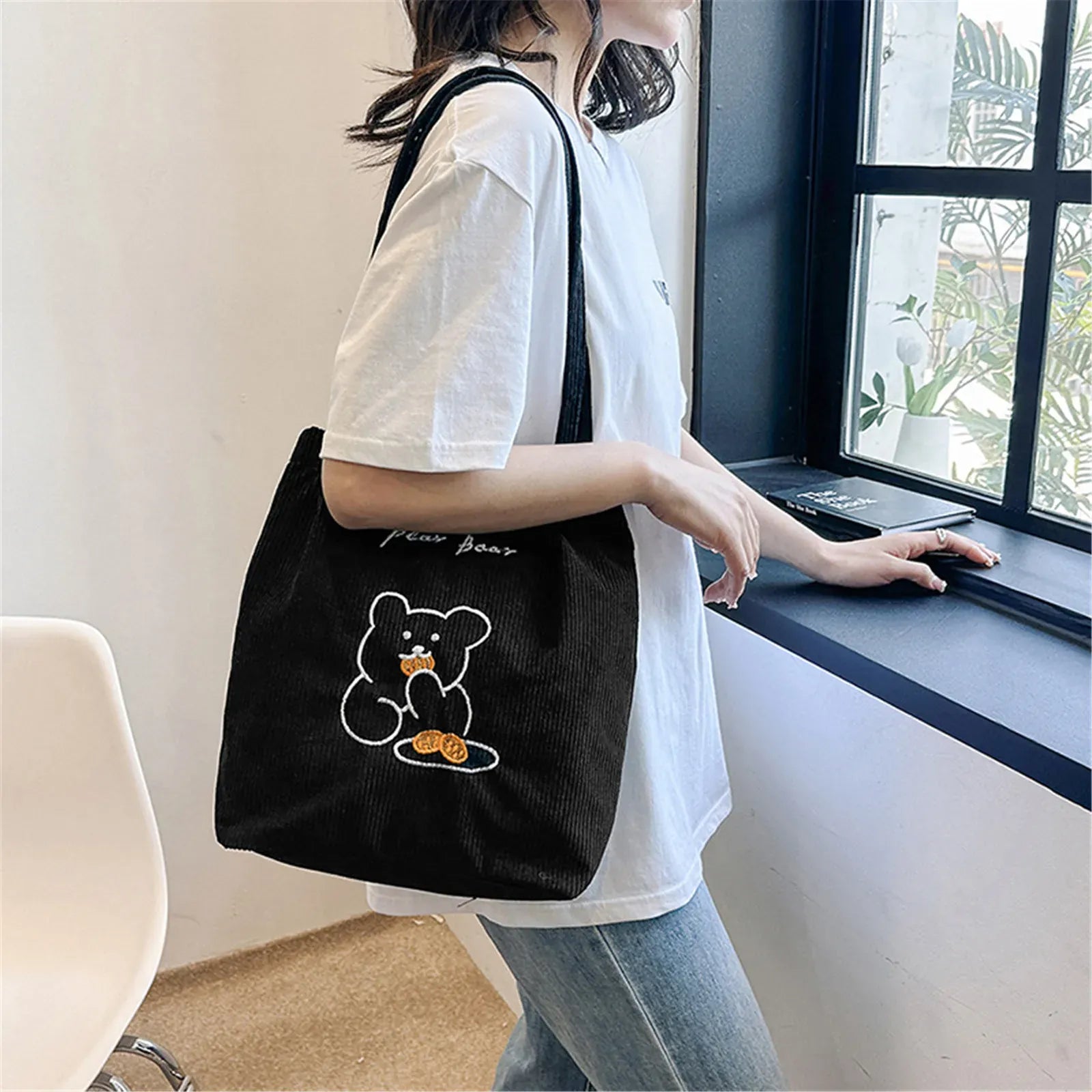 Celvera Tas Dames - Schoudertas met Beertje Applicatie | Casual