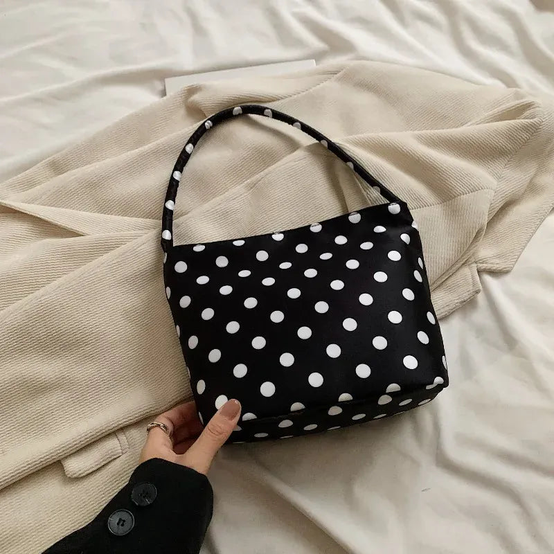 Celvera Tas Dames - Retro Schoudertas met Stippenprint | Klassiek