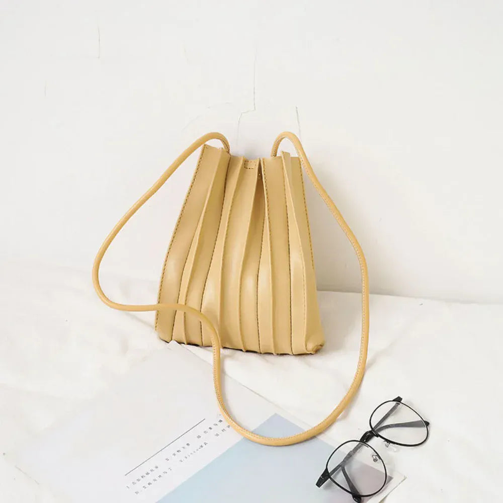 Celvera Tas Dames - Geplooide Bucket Bag met Trekkoord en Riem | Casual
