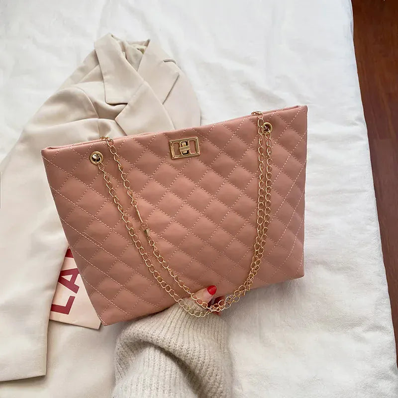 Celvera Shopper Dames - Grote Gewatteerde Tas met Gouden Ketting | Chique