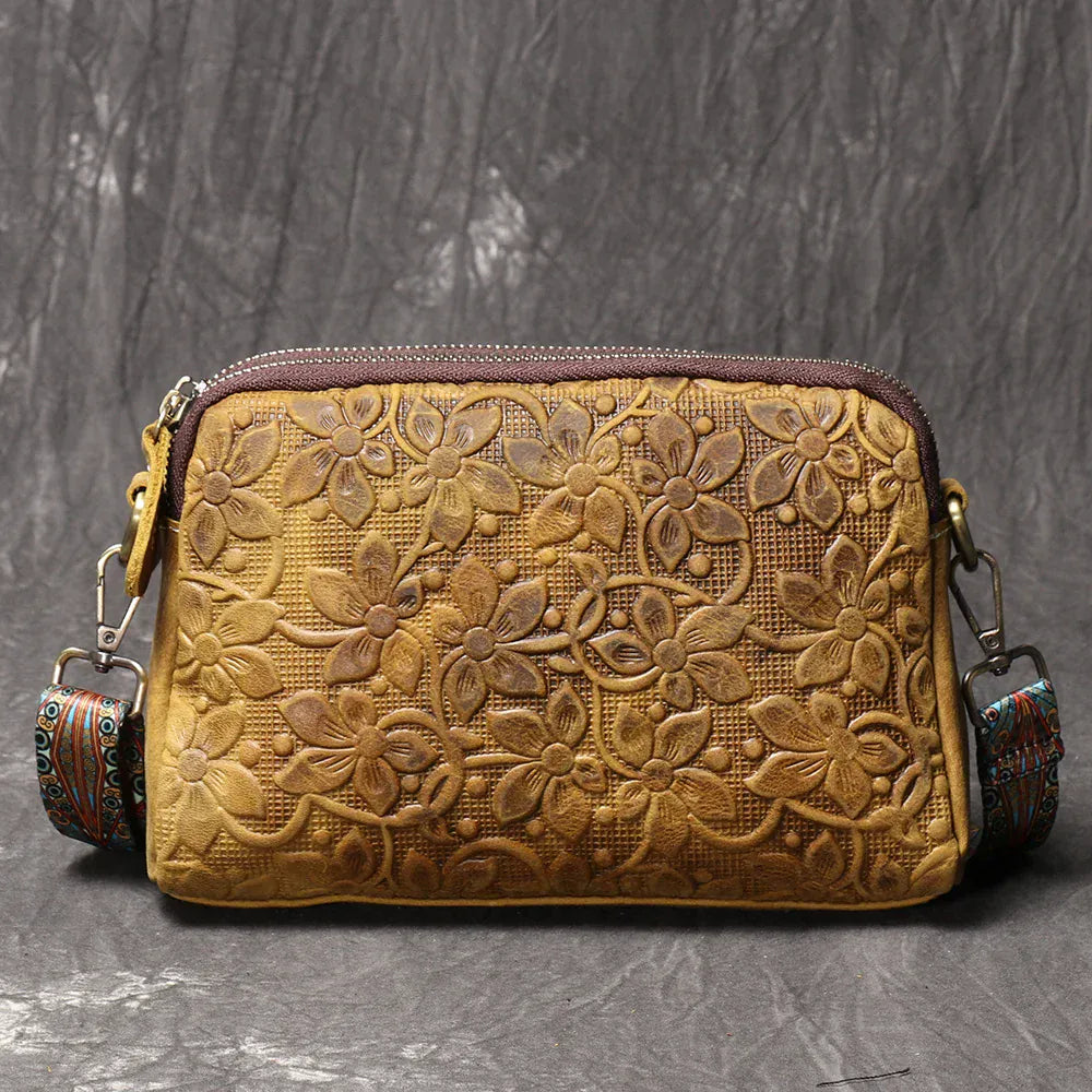 Celvera Tas Dames - Crossbody met Reliëfprint en Brede Riem | Chique