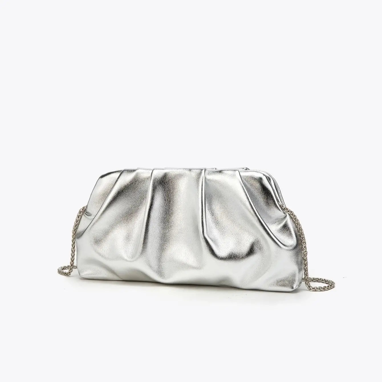Celvera Tas Dames - Geplooide Clutch met Gouden Ketting | Chique