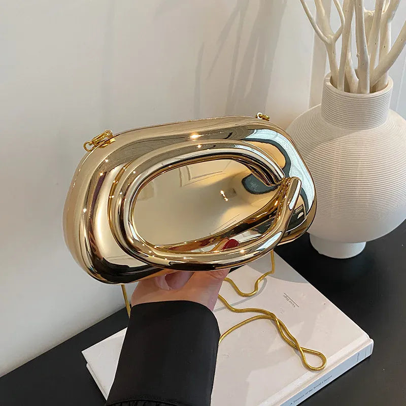 Celvera Tas Dames - Transparante Clutch met Gouden Ring | Feestelijk