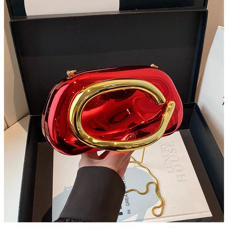 Celvera Tas Dames - Transparante Clutch met Gouden Ring | Feestelijk