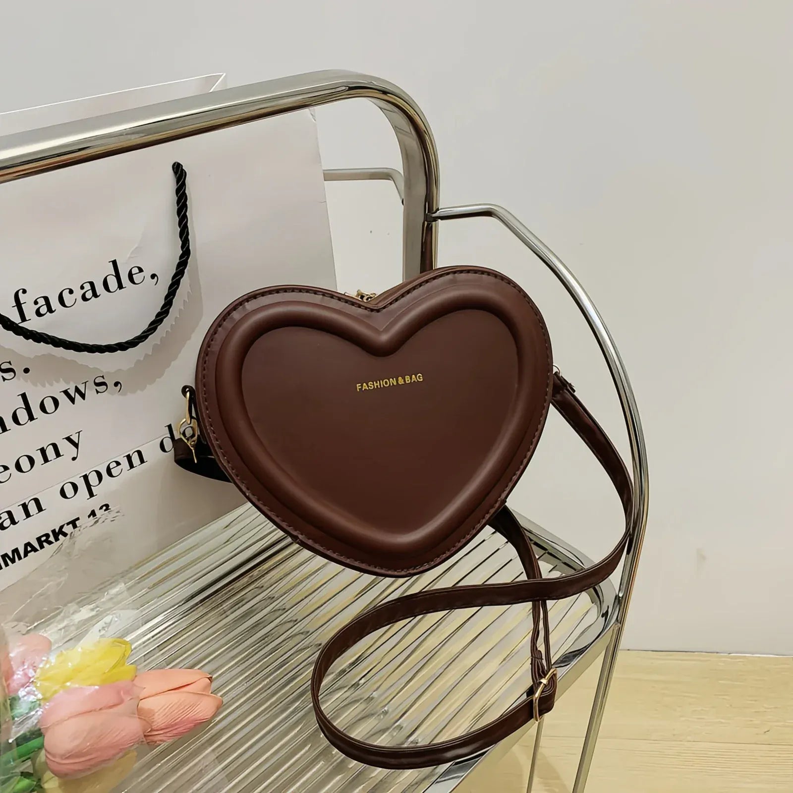 Celvera Schoudertas Dames - Hartvormig Design met Rits | Crossbody