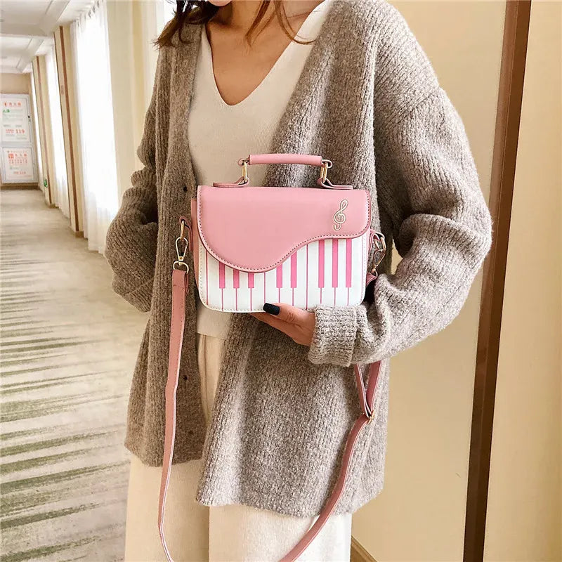 Celvera Tas Dames - Crossbody Handtas met Piano Print en Notenbalk | Opvallend