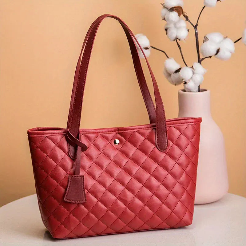 Celvera Tas Dames - Ruime Gewatteerde Shopper met Gouden Knoop | Chique