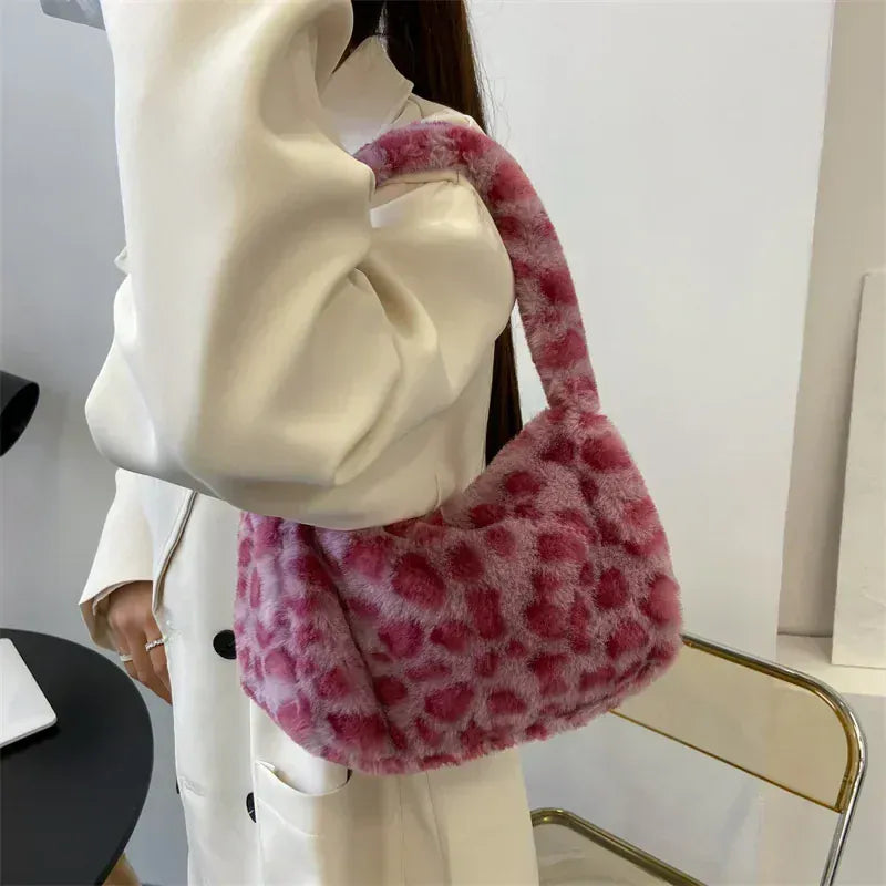 Celvera Tas Dames - Pluche Schoudertas met Luipaardprint | Opvallend