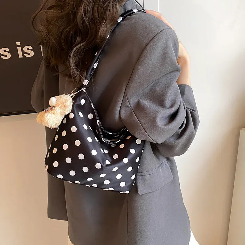 Celvera Tas Dames - Retro Schoudertas met Stippenprint | Klassiek