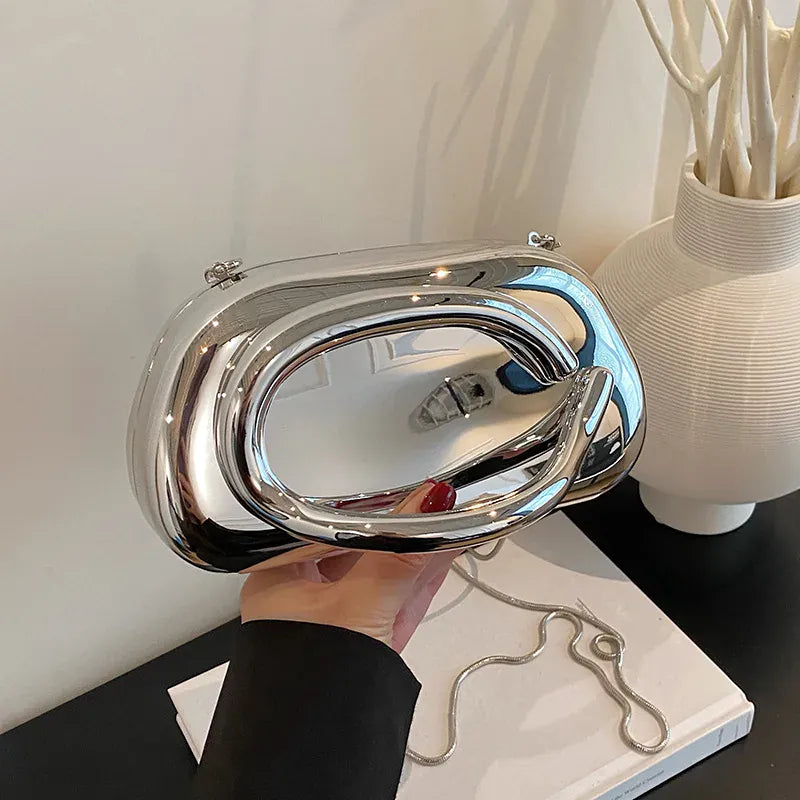 Celvera Tas Dames - Transparante Clutch met Gouden Ring | Feestelijk